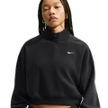 Nike Studio Fleece Plush OS Crop Quarter Zip - Nike Sail/Black