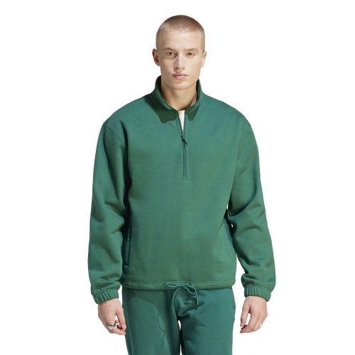 

adidas Mens adidas adicolor Contempo Half-Zip Crew Sweatshirt - Mens Collegiate Green Size L