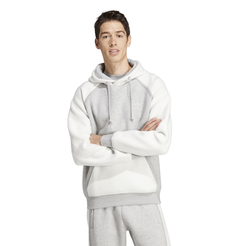 

adidas Mens adidas Essential Reverse Hoodie - Mens White/Grey Size XXL