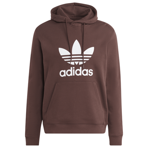 

adidas Originals Mens adidas Originals Big Trefoil Pullover Hoodie - Mens White/Brown/Grey Size S