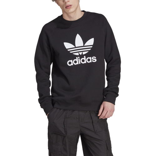 

adidas Originals Mens adidas Originals Trefoil Fleece Crew - Mens Black/White Size XXL