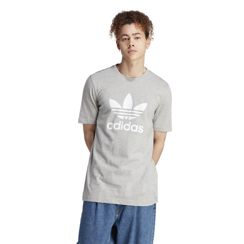 

adidas Originals Mens adidas Originals Big Trefoil Short Sleeve T-Shirt - Mens Grey/White Size XS