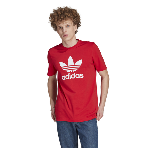 

adidas Originals Mens adidas Originals Big Trefoil Short Sleeve T-Shirt - Mens White/Red Size L