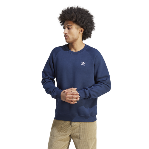 

adidas Originals Mens adidas Originals Trefoil Essentials Crewneck Sweatshirt - Mens Night Indigo Size S