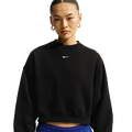 Nike Studio Fleece Mid-OS Crop Crew - Nike Total Black/Sail