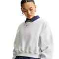 Nike Studio Fleece Mid-OS Crop Crew - Nike Black/Birch Heather