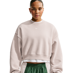 Women's - Nike Studio Fleece Mid-OS Crop Crew - Sail/Cream Ii