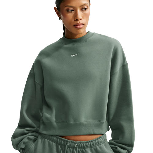 Nike Studio Fleece Mid-OS Crop Crew - Nike Camo Green/Sail