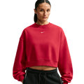 Nike Studio Fleece Mid-OS Crop Crew - Nike Sail/Tough Red