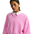 Nike Studio Fleece Mid-OS Crop Crew - Nike Pink Rise/Sail