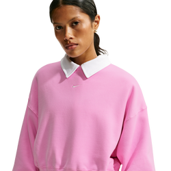 Women's - Nike Studio Fleece Mid-OS Crop Crew - Pink Rise/Sail