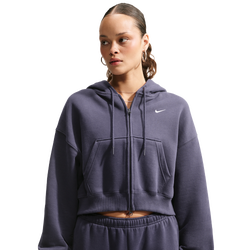 Women's - Nike Studio Fleece Mid-OS Crp FZ Hoodie - Gridiron/Sail