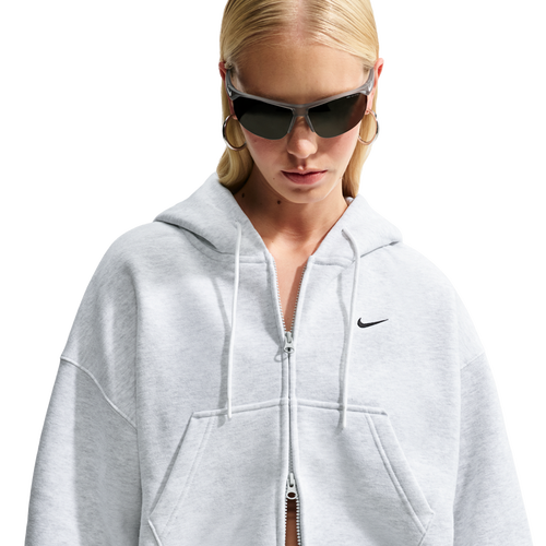 Nike Studio Fleece Mid-OS Crp FZ Hoodie - Nike Birch Heather/Black