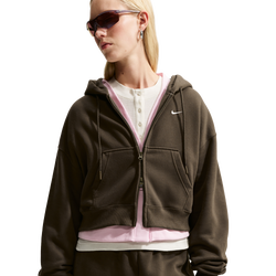 Women's - Nike Studio Fleece Mid-OS Crp FZ Hoodie - Sail/Dark Hazel