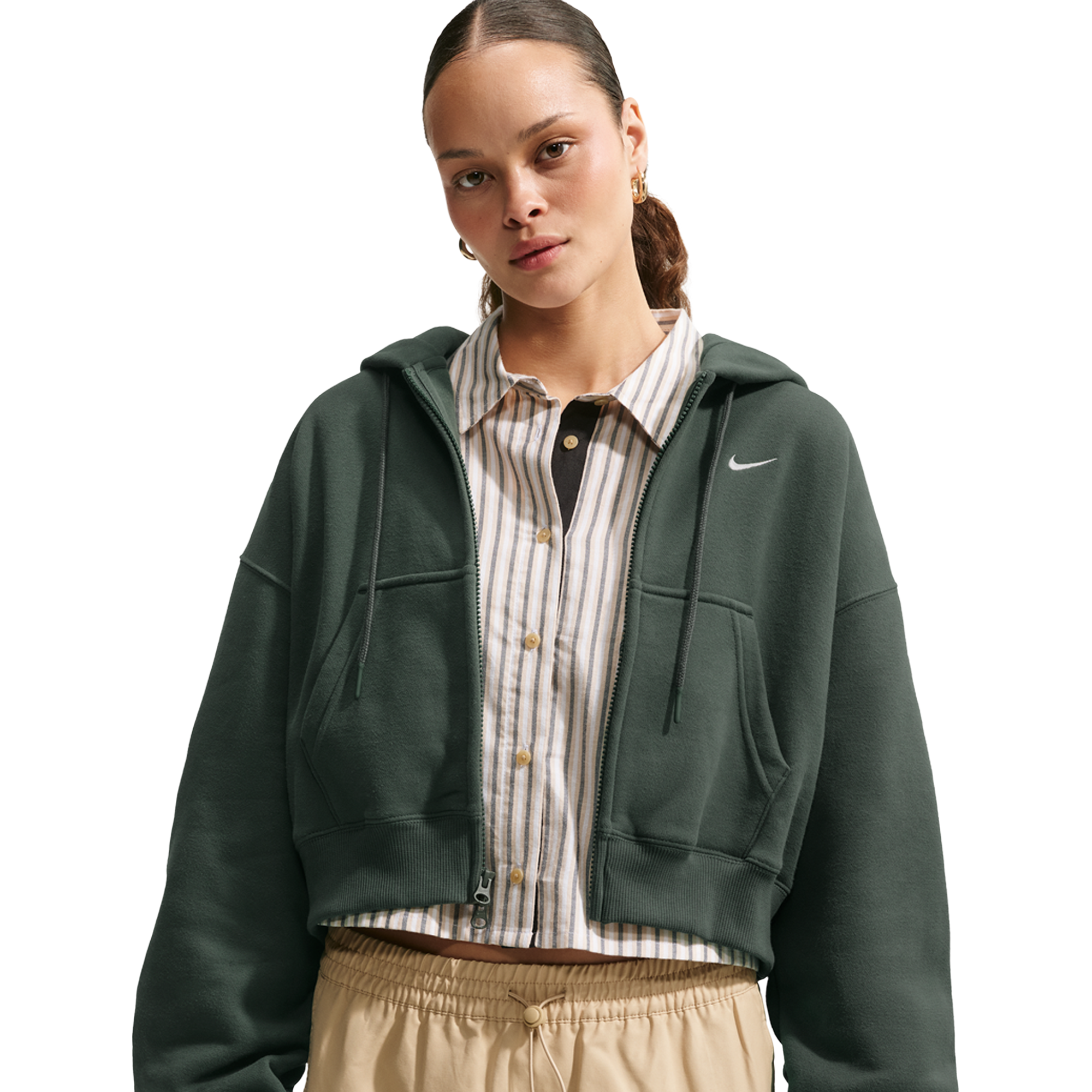 Nike Studio Fleece Mid-OS Crp FZ Hoodie - Women's | Foot Locker
