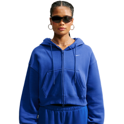 Women's - Nike Studio Fleece Mid-OS Crp FZ Hoodie - Sail/Old Royal