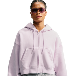 Women's - Nike Studio Fleece Mid-OS Crp FZ Hoodie - Bleached Lilac/Sail