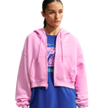 Nike Studio Fleece Mid-OS Crp FZ Hoodie - Nike Sail/Pink Rise