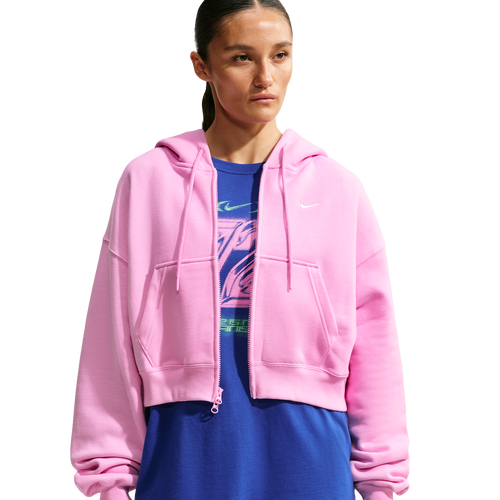 Nike Studio Fleece Mid-OS Crp FZ Hoodie - Nike Sail/Pink Rise
