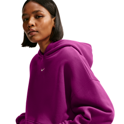 Women's - Nike Studio Fleece Oversized Hoodie  - True Berry/Sail