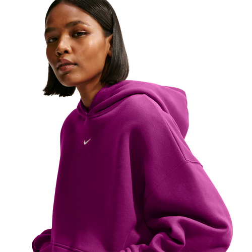 WOMENS - Nike Studio Fleece Oversized Hoodie - True Berry/Sail