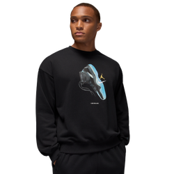 Men's - Jordan Brooklyn AJ11 Fleece Crew LB - Black/Blue Chill