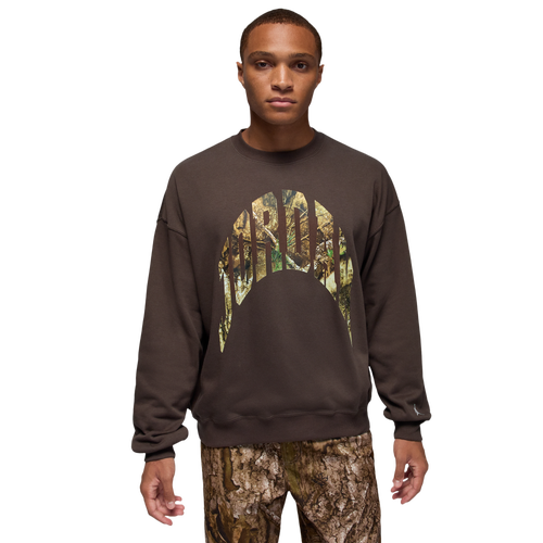 Jordan Men's  Brooklyn French Terry Realtree Crew-neck Sweatshirt In Gray