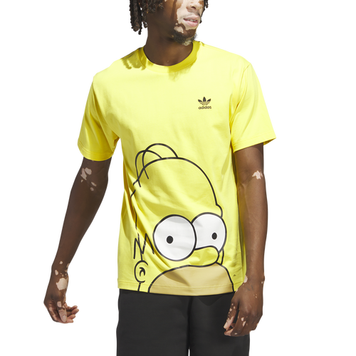 Shop Adidas Originals Mens  Simpsons Homer T-shirt In Yellow/yellow