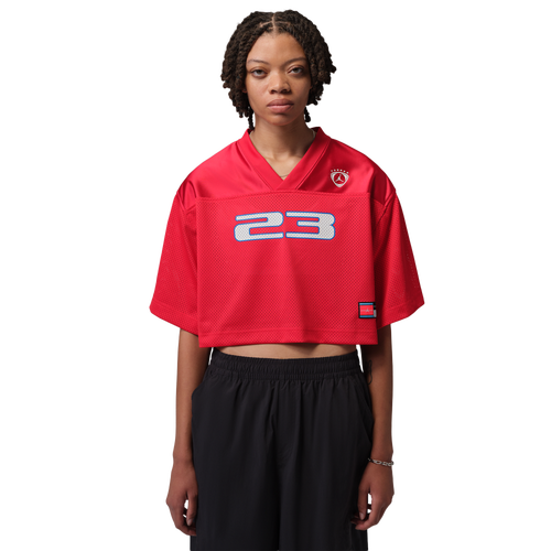 WOMENS - Jordan Brooklyn Short Sleeve FC Jersey T-Shirt - University Red