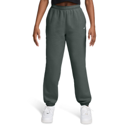 Girls' Grade School - Nike Studio Fleece Loose Pants - White/Green