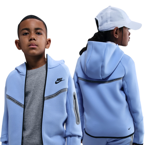 Nike Sportswear Tech Fleece Big Kids' (boys') Full-zip Hoodie With Reflective Accents In Blue