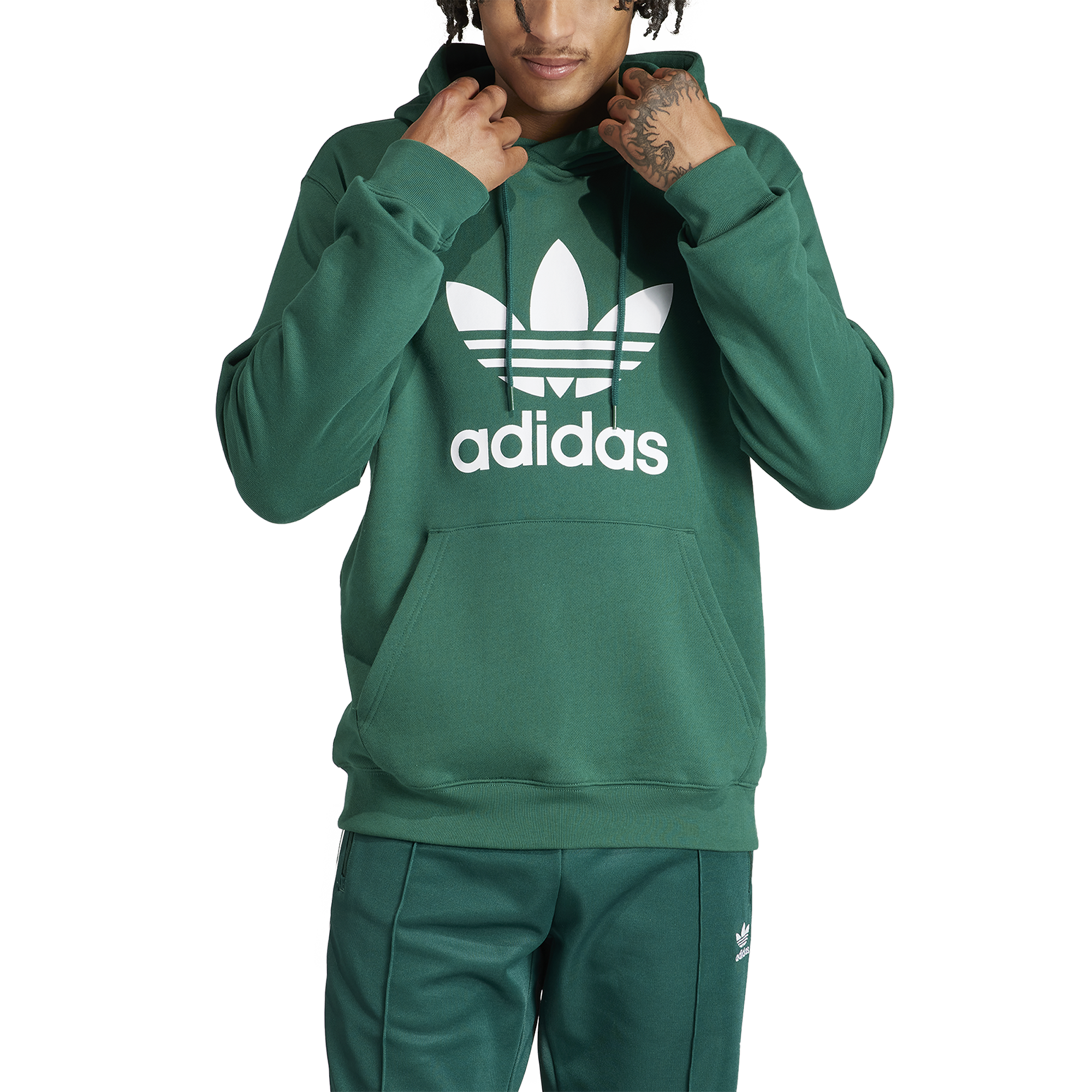 Adidas trefoil green night hoodie online