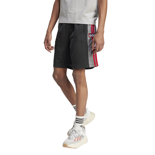 Shop Adidas Originals Mens  Adicolor Adibreak Lifestyle Shorts In Black/grey/better Scarlet