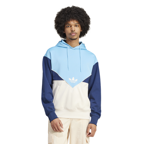 

adidas Originals Mens adidas Originals adicolor Lifestyle Cutline Hoodie - Mens Semi Blue Burst/Wonder White Melange/Night Indigo Size XXL