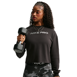 Women's - Nike Pro Dri-FIT Crew Fleece TT Gradient - White/Black
