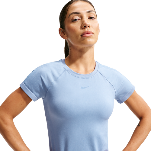 WOMENS - Nike Pro Dri-FIT Seamless SS Top - Work Blue