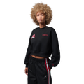 Jordan Brooklyn Fleece FT Crop Crew GFX - Jordan Black/Gym Red