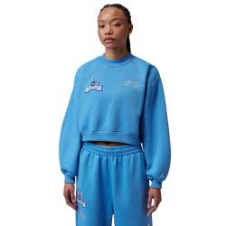 Women's - Jordan Brooklyn Fleece FT Crop Crew GFX - Blue Beyond/Sail