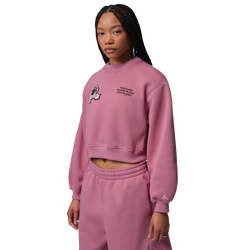Women's - Jordan Brooklyn Fleece FT Crop Crew GFX - Desert Berry/Sail