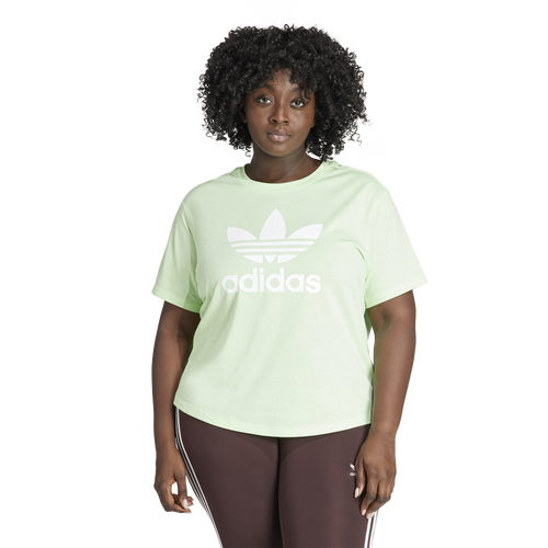 Shop Adidas Originals Womens  Adicolor Lifestyle Trefoil Boxy T-shirt In Semi Green Spark