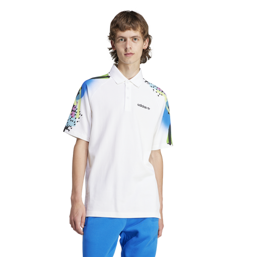 

adidas Mens adidas Retro Graphic Polo Shirt - Mens White Size S