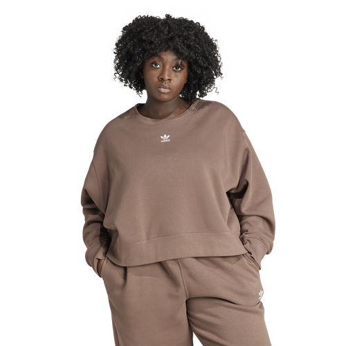 

adidas Originals Womens adidas Originals Plus Size adicolor Essentials Crew Sweatshirt - Womens Earth Strata