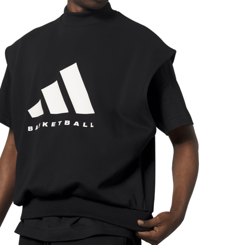 

adidas Mens adidas One BB Sleeveless Sweatshirt - Mens Black/Talc Size XXL