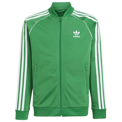 

adidas Originals Boys adidas Originals Superstar Track Top - Boys' Grade School Green/White Size L