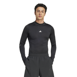 Men's - adidas Techfit Cold.RDY Training Long-Sleeve T-Shirt - Black/Black
