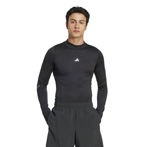 

adidas Mens adidas Techfit Cold.RDY Training Long-Sleeve T-Shirt - Mens Black/Black Size XL