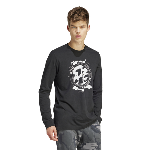 

adidas Mens adidas City Escape Torn Camo Long-Sleeve T-Shirt - Mens Black Size M