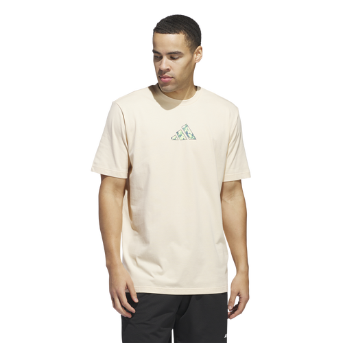 

adidas Mens adidas Basketball T-Shirt - Mens Crystal Sand Size L