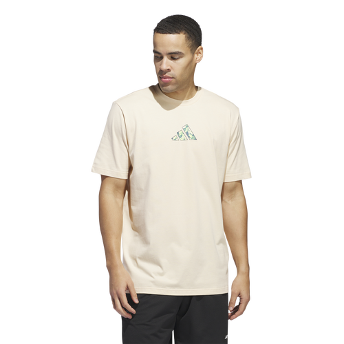 Shop Adidas Originals Mens Adidas Basketball T-shirt In Crystal Sand