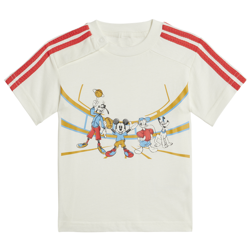 Adidas Originals Kids' Boys Adidas Disney Mickey Mouse T-shirt In Off White/bright Red/multicolor